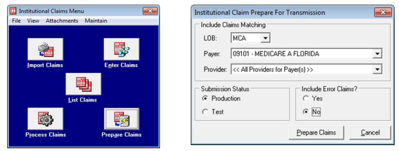 Institutional claim transmission