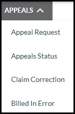 Parte B – Submenú de Apelaciones