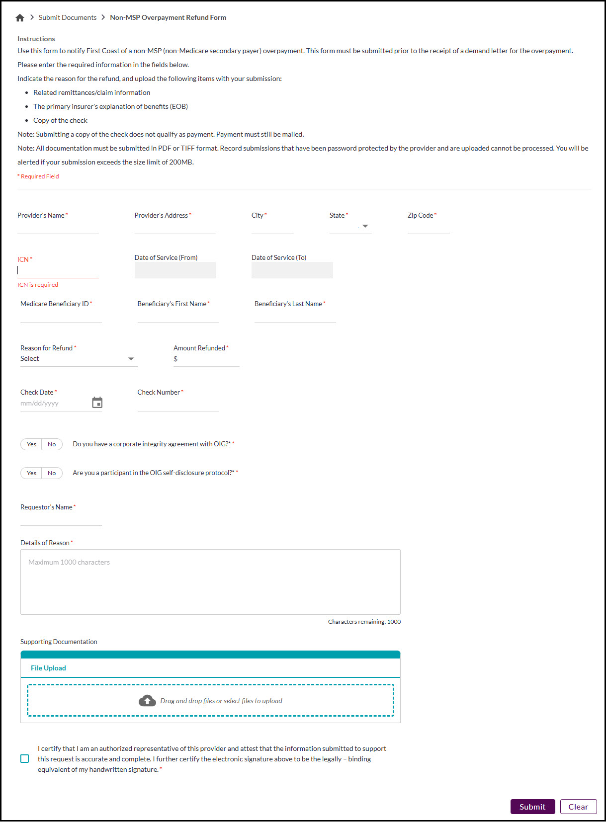 Parte B - Formulario de Sobrepago que no sea de MSP