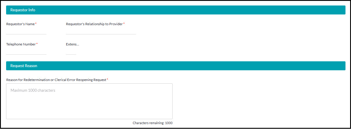 Parte B – Formulario de solicitud de redeterminación