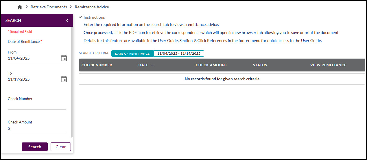 Pantalla de remesa de pago