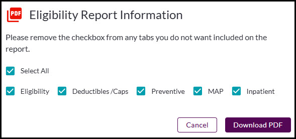 información de reporte de elegibilidad