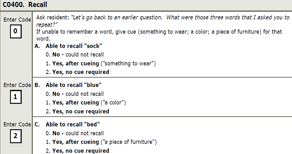 Screenshot of C0400 - Recall
