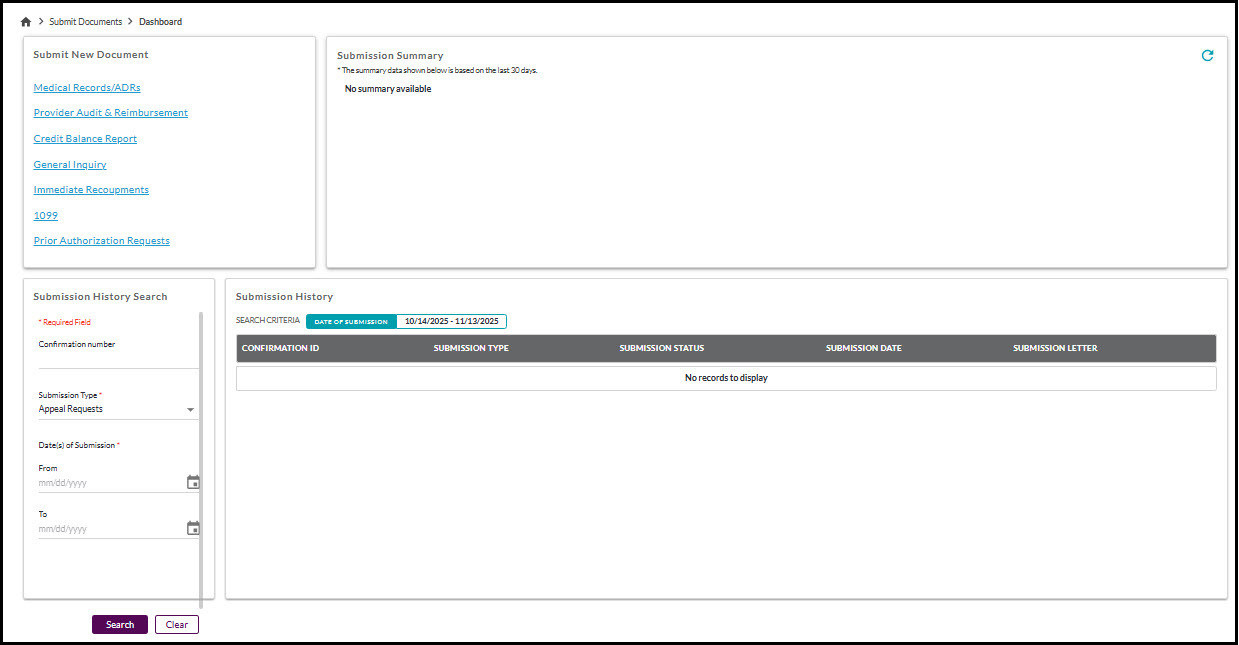 Parte A - Tablero de comandos para Enviar documentos