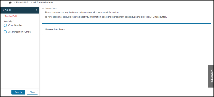 AR Transaction Info Search
