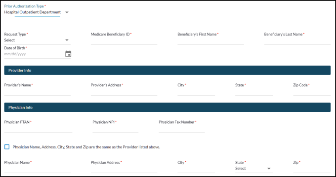 Solicitud de autorización previa – HOPD 1