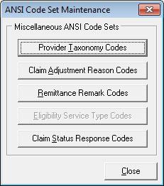 ANSI code set maintenance