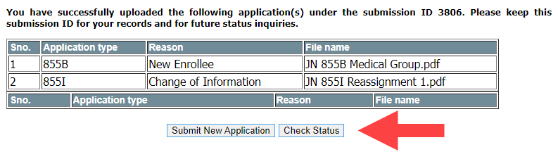 Check status