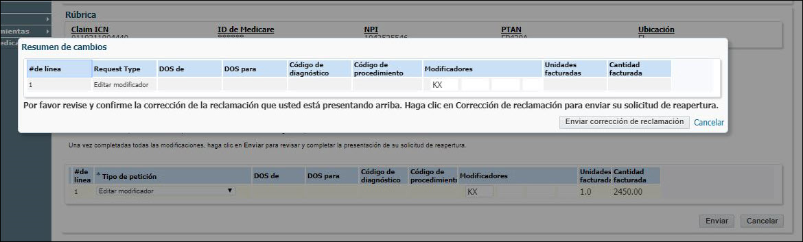   Resumen de cambios