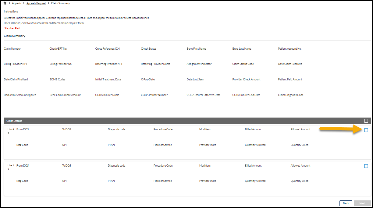 Part B – Claim details